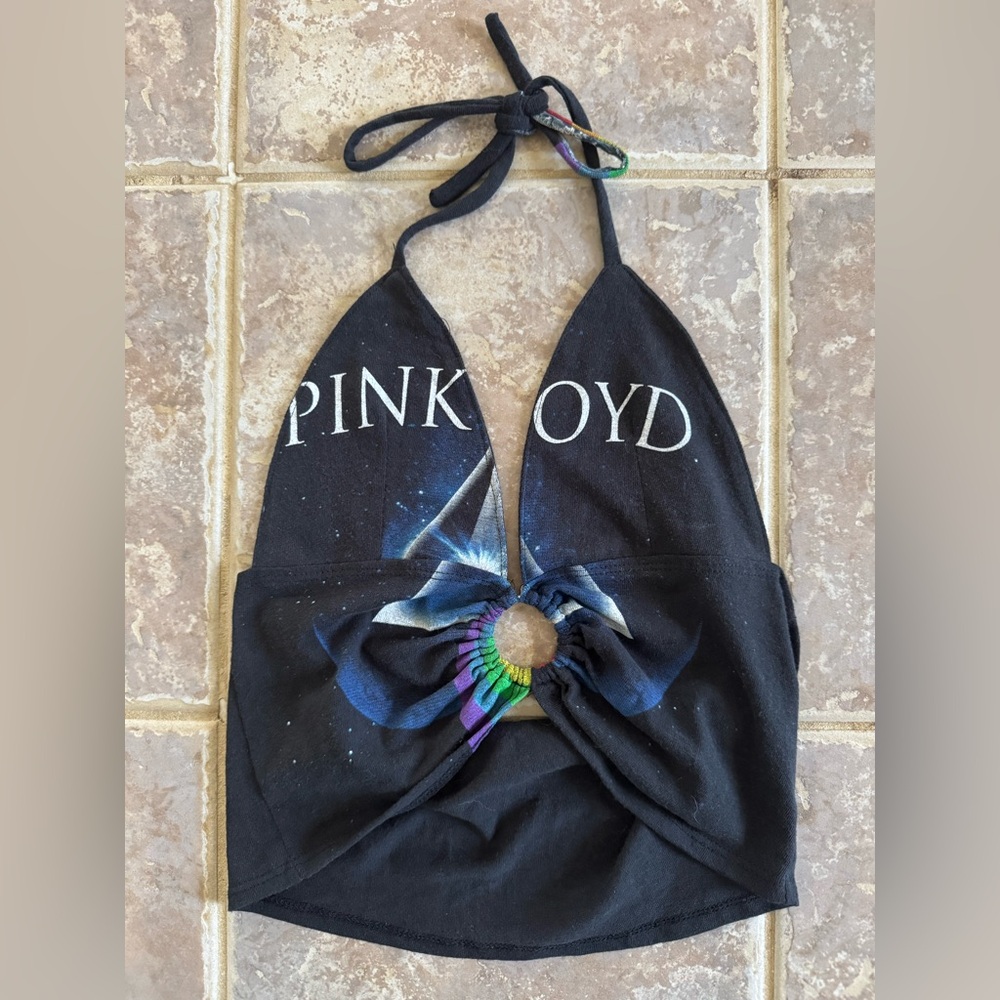Pink Floyd Halter Tie Crop Top